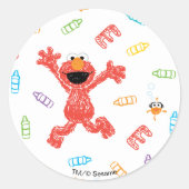Sticker Rond Motif Elmo Crayon (Devant)
