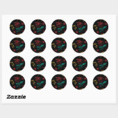 Sticker Rond Motif en chef Dragon (Feuille)