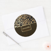 Sticker Rond Motif en cuir de léopard Monogram (Enveloppe)