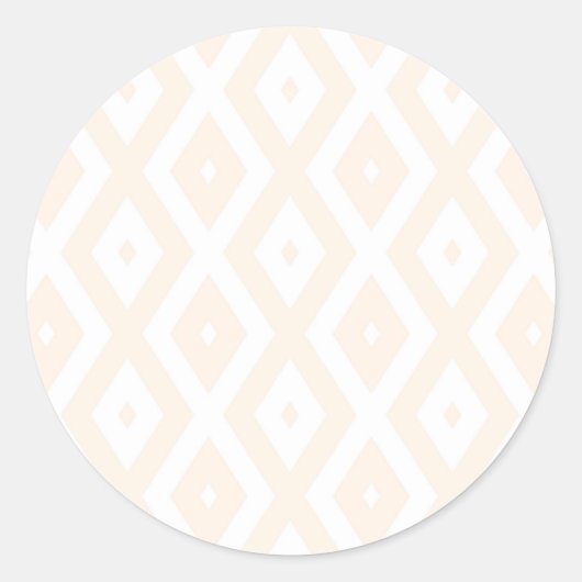 Sticker Rond Motif en diamant beige et blanc (Devant)