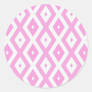 Sticker Rond Motif en diamant rose et blanc