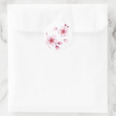 Sticker Rond Motif en fleurs de cerisier rose (Sac)