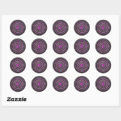 Sticker Rond Motif en spirale violette (Feuille)