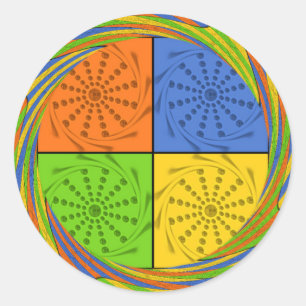 Sticker Rond Motif en tissu égyptien sans couture