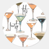Sticker Rond Motif en verre Martini | Hipster | Mid Century (Devant)