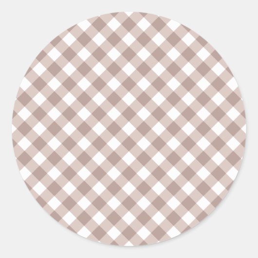 Sticker Rond Motif En vichy Brown (Devant)