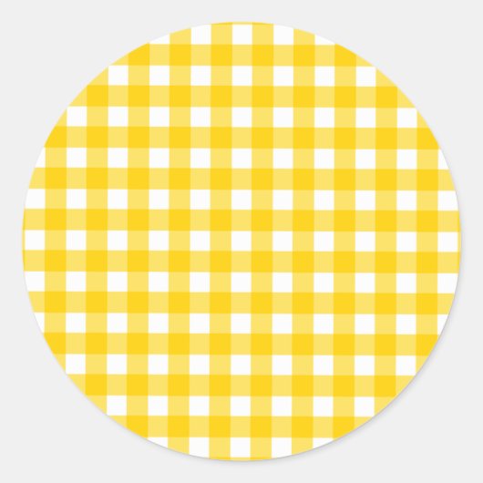 Sticker Rond Motif En vichy jaune (Devant)