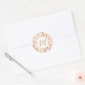 Sticker Rond Motif et monogramme d'ananas en or (Enveloppe)