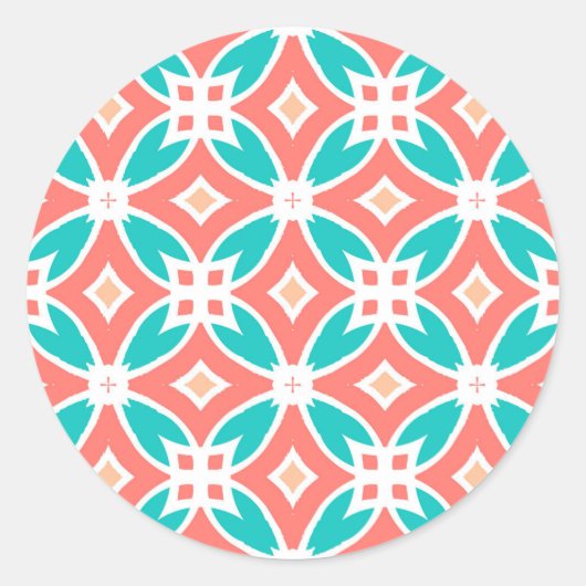 Sticker Rond Motif ethnique multicolore (Devant)