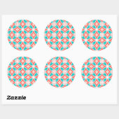 Sticker Rond Motif ethnique multicolore (Feuille)