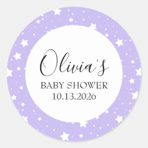 Sticker Rond Motif étoilé lavande doux