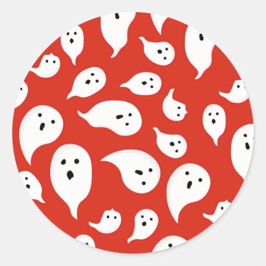 Sticker Rond Motif fantôme (Devant)