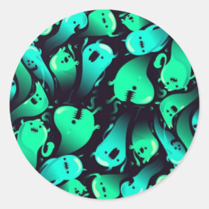 Sticker Rond Motif fantôme