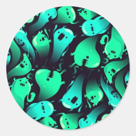 Sticker Rond Motif fantôme (Devant)