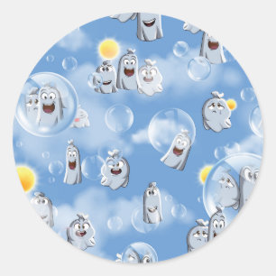 Sticker Rond Motif fantôme