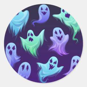 Sticker Rond Motif fantôme