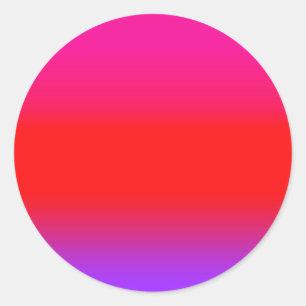 Sticker Rond Motif Festif Magenta Red Purple Ombre Gradient