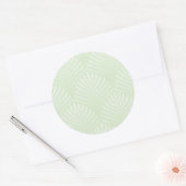 Sticker Rond Motif feuillage classique en blanc et vert (Enveloppe)