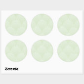 Sticker Rond Motif feuillage classique en blanc et vert (Feuille)