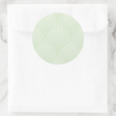 Sticker Rond Motif feuillage classique en blanc et vert (Sac)