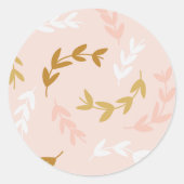 STICKER ROND MOTIF FEUILLE 4 (Devant)