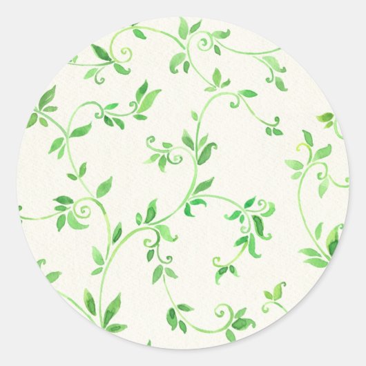 Sticker Rond Motif feuille aquarelle (Devant)