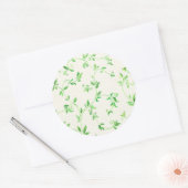 Sticker Rond Motif feuille aquarelle (Enveloppe)