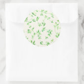 Sticker Rond Motif feuille aquarelle (Sac)