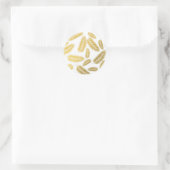 Sticker Rond Motif Feuille Faux Gold Palm (Sac)