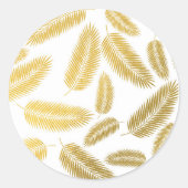 Sticker Rond Motif Feuille Faux Gold Palm (Devant)