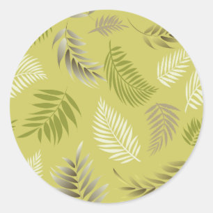 Sticker Rond Motif Feuille tropical 17