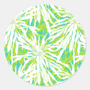 Sticker Rond Motif Feuille Tropical Palm