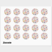 Sticker Rond Motif fleur sauvage Floral Whimsical (Feuille)