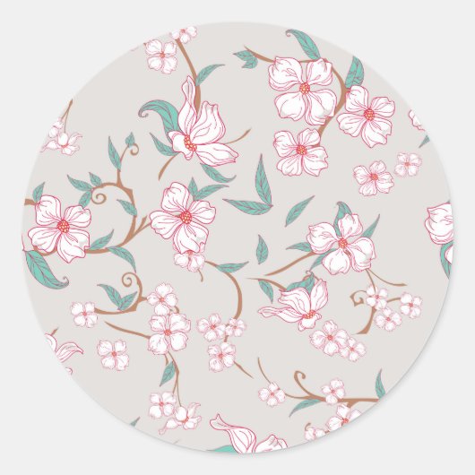 Sticker Rond Motif Fleurs déplaisantes (Devant)