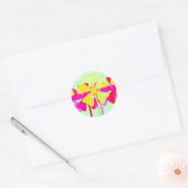 Sticker Rond Motif floral (Enveloppe)