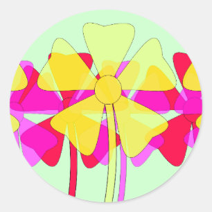 Sticker Rond Motif floral
