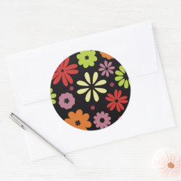 Sticker Rond Motif floral automnal sans couture