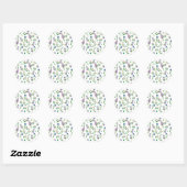 Sticker Rond motif floral botanique (Feuille)