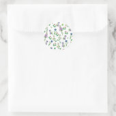 Sticker Rond motif floral botanique (Sac)