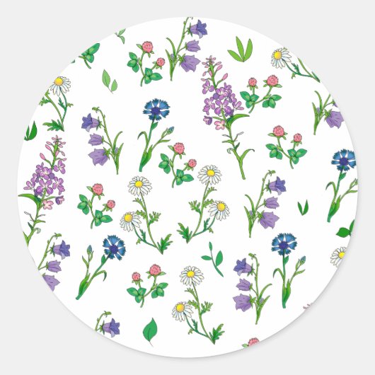 Sticker Rond motif floral botanique (Devant)