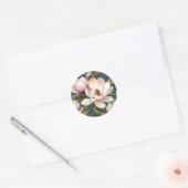 Sticker Rond Motif floral de printemps Magnolia (Enveloppe)