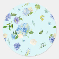 Motif floral d'hortensia et de rose à l'aquarelle 