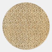 Sticker Rond Motif floral doré (Devant)