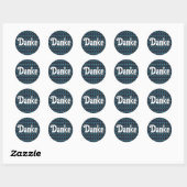 Sticker Rond Motif floral fleurs bleues (Feuille)