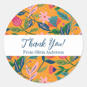 Sticker Rond Motif floral tropical moderne