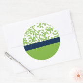 Sticker Rond Motif floral vert et bleu (Enveloppe)