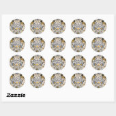 Sticker Rond Motif floral William Morris Lodden : bleu or (Feuille)