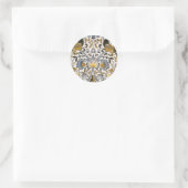 Sticker Rond Motif floral William Morris Lodden : bleu or (Sac)