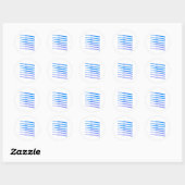 Sticker Rond Motif Flutes Blue Ombre (Feuille)