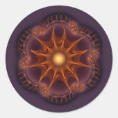 Sticker Rond Motif fractal mystique magique (Devant)